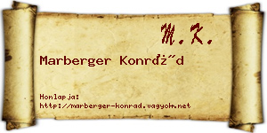 Marberger Konrád névjegykártya